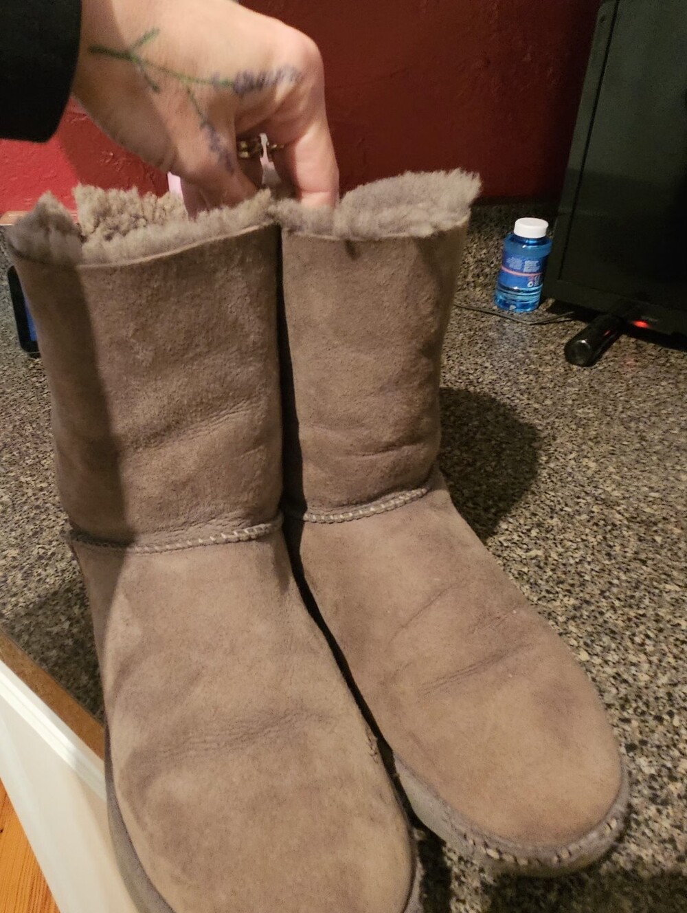 UGG Chestnut Short Shearling Lined Suede Boots